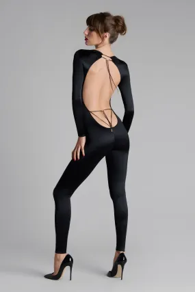 Open back long sleeve jumpsuit - French Kiss