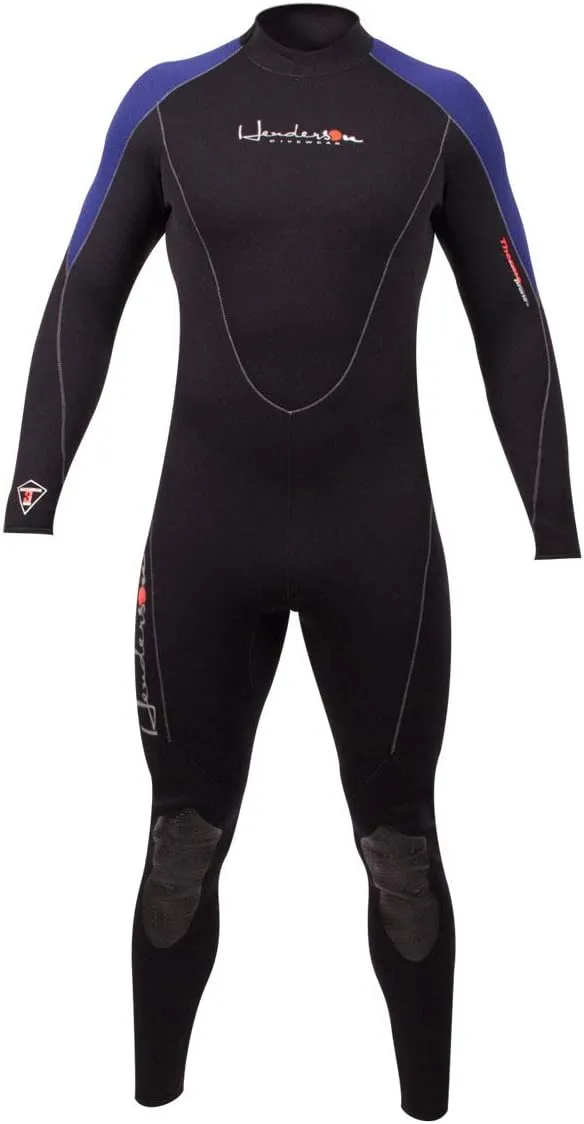 Open Box Henderson Man 3mm Thermoprene Jumpsuit (Back Zip) Scuba Diving Wetsuit - Black / Blue - Medium