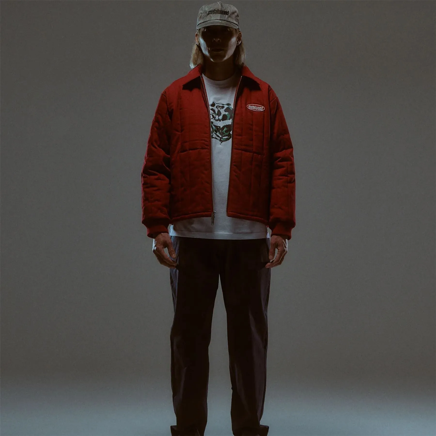 Oval Logo Quilted Mechanics Jacket Red - SS23