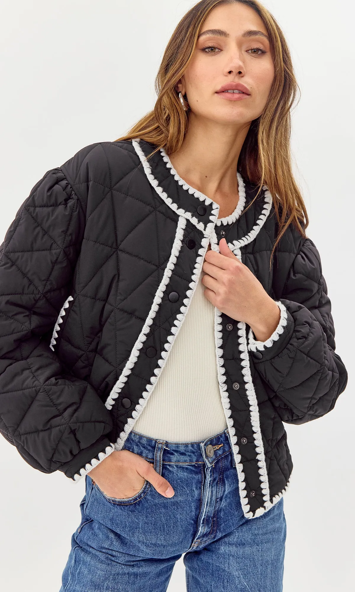 Preston Quilted Contrast Stitched Jacket