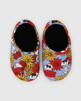 Puffy Slippers - Floral Snoopy