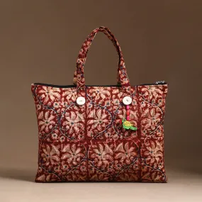 Red - Handcrafted Quilted Cotton Hand Bag 20