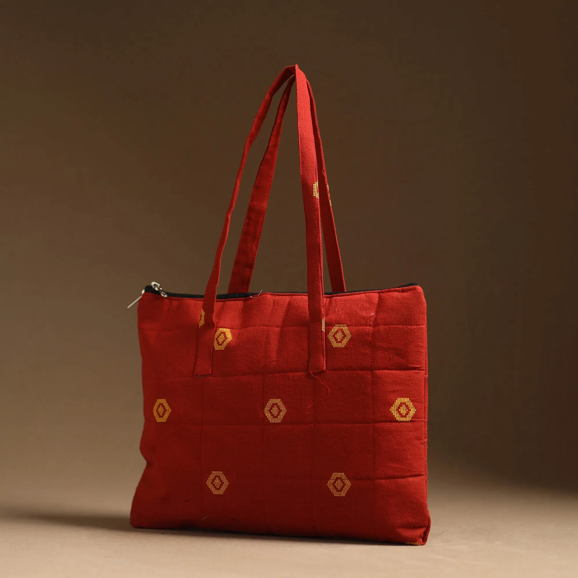 Red - Handcrafted Quilted Cotton Hand Bag 30