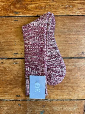 Regent - Padded Socks - Marled Cotton - Burgundy