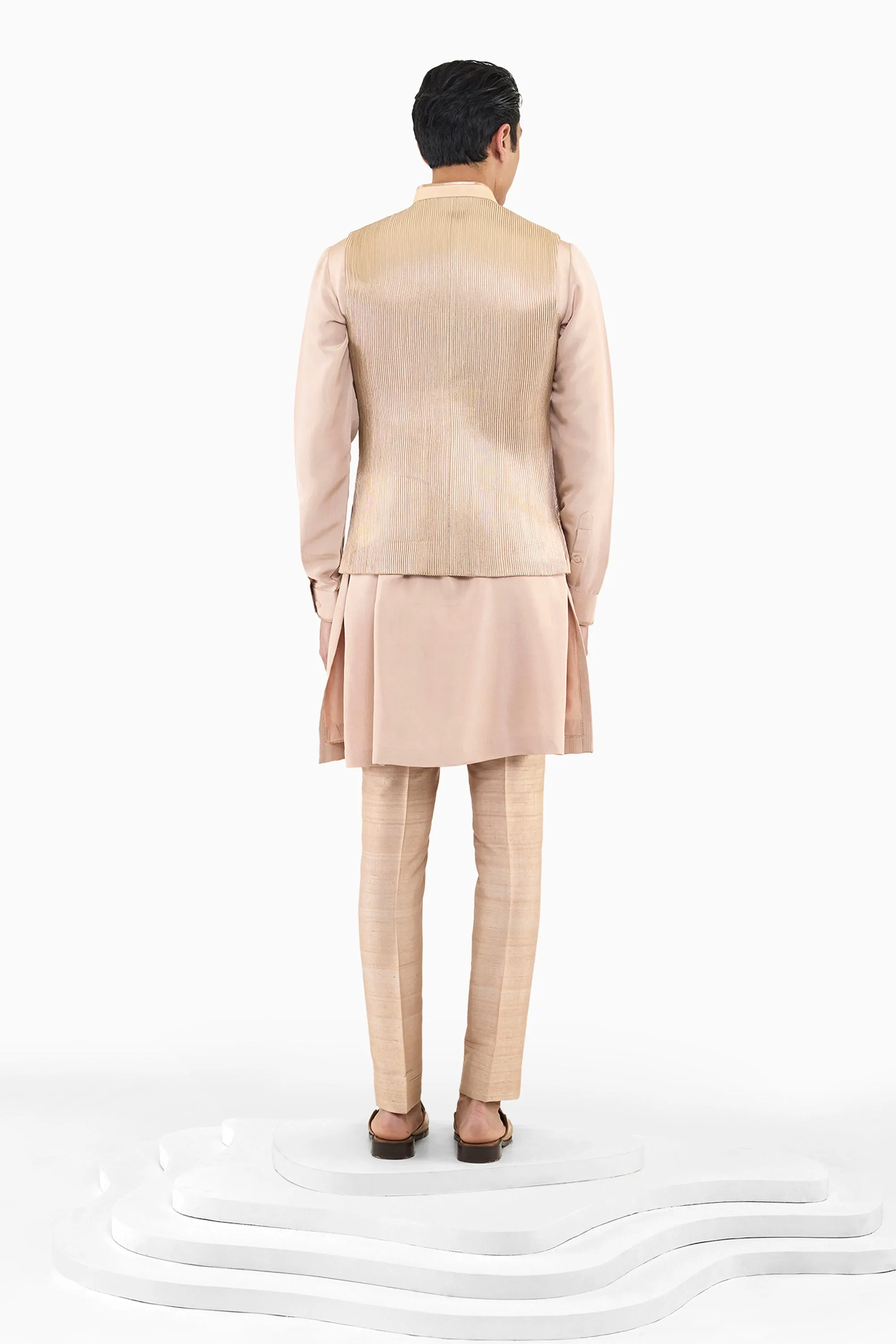 ROSE GOLD DIAMOND EMBELLISHED NEHRU JACKET