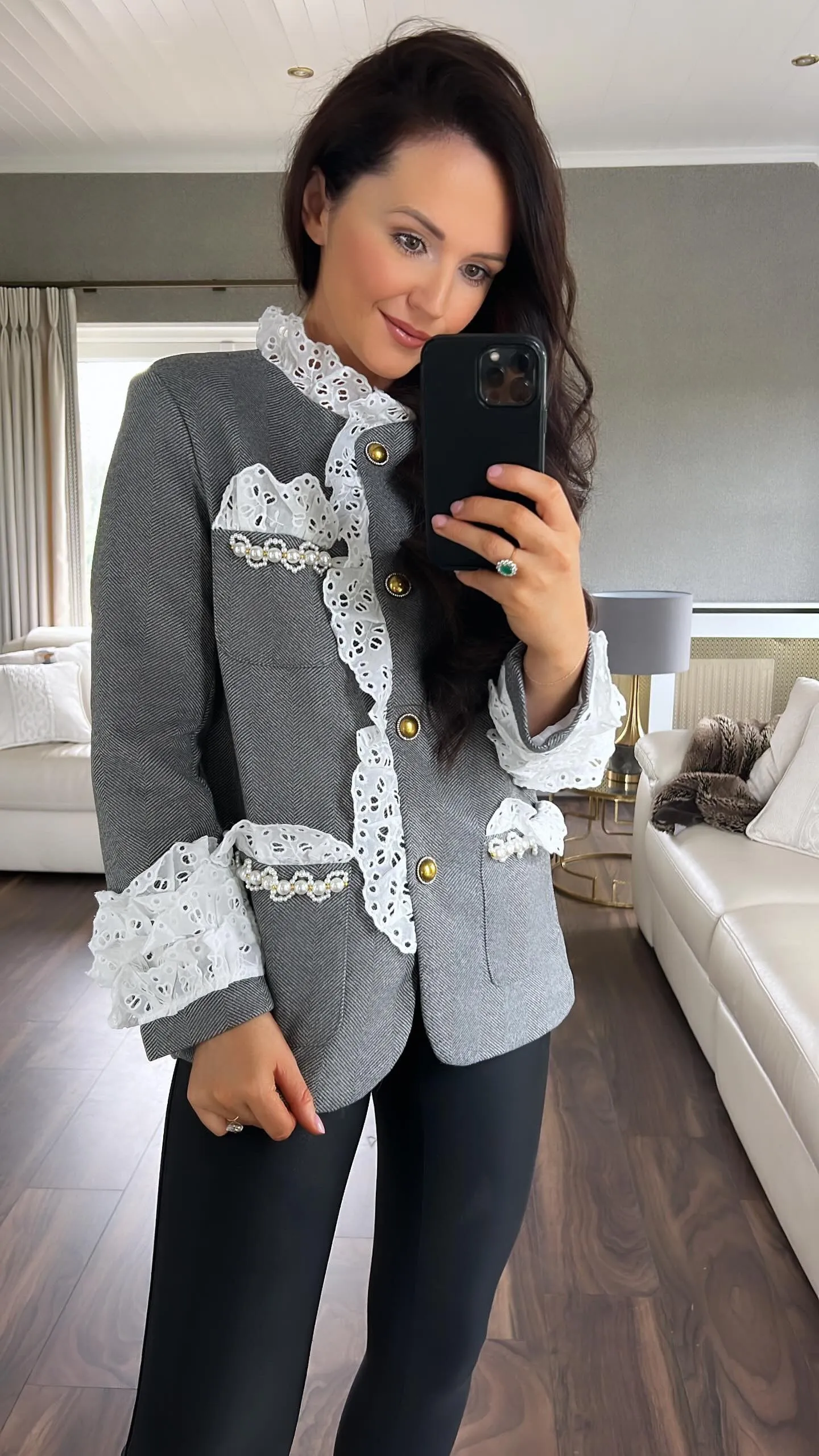 Samantha Pearl and lace blazer