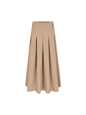 Sand Pleated Long Skirt