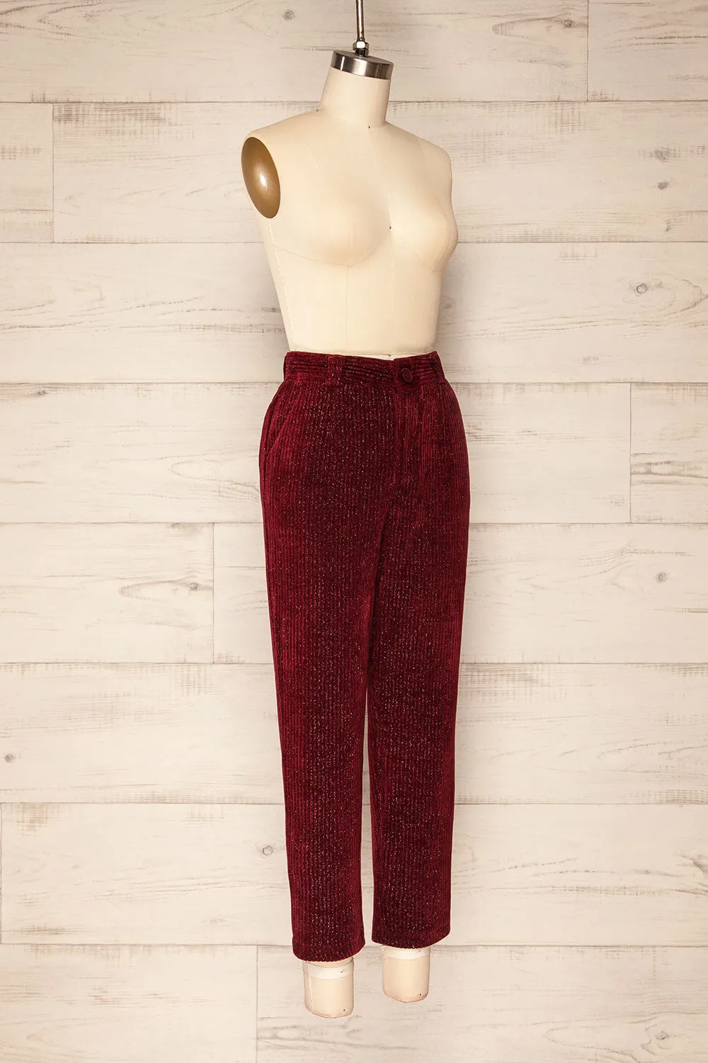 Sant-Boi Burgundy | Shimmery Corduroy Pants