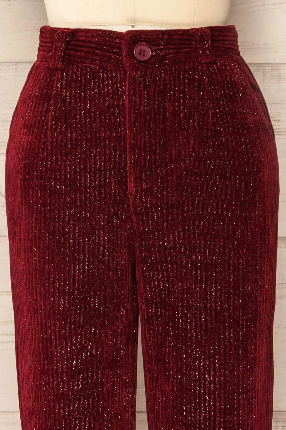 Sant-Boi Burgundy | Shimmery Corduroy Pants