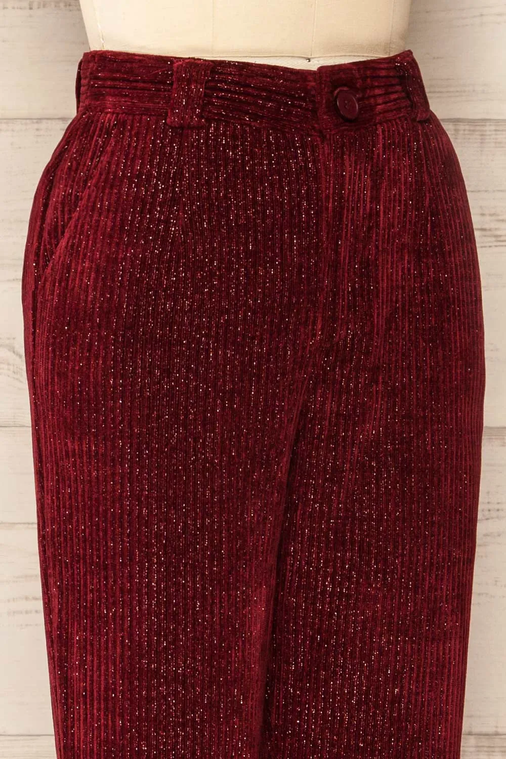 Sant-Boi Burgundy | Shimmery Corduroy Pants