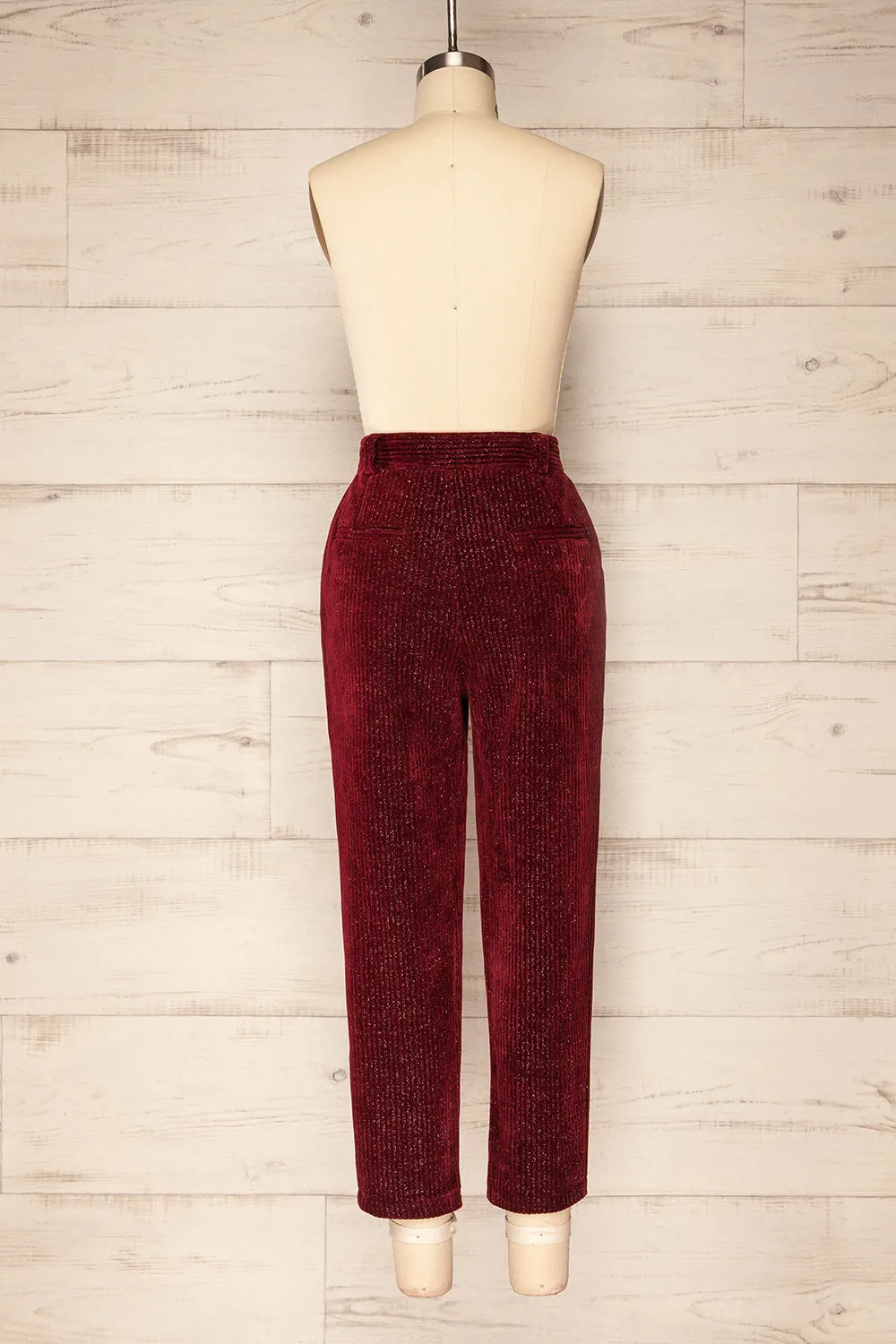 Sant-Boi Burgundy | Shimmery Corduroy Pants