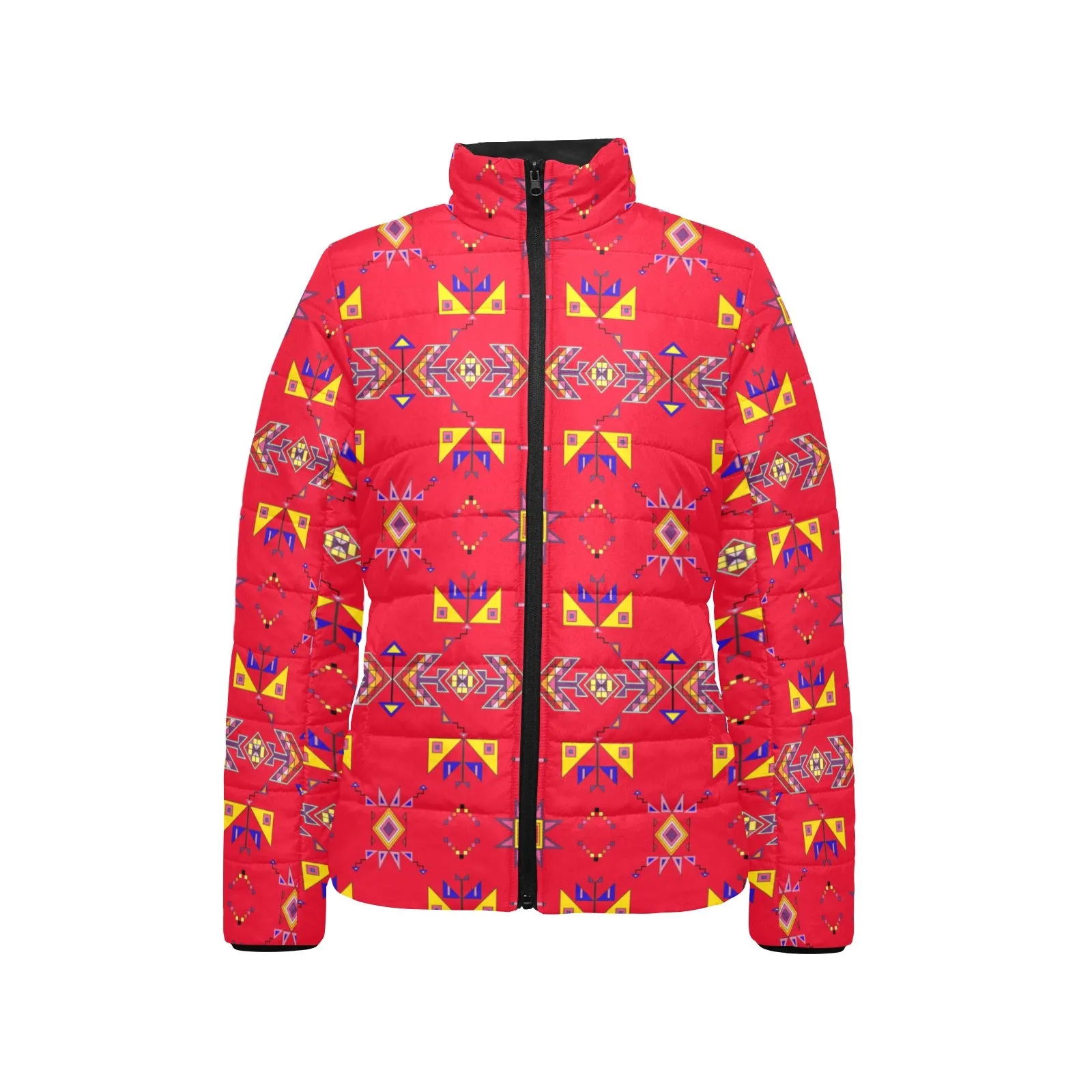 Scattered Generations Red Women's Padded Jacket