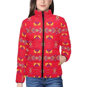 Scattered Generations Red Women's Padded Jacket