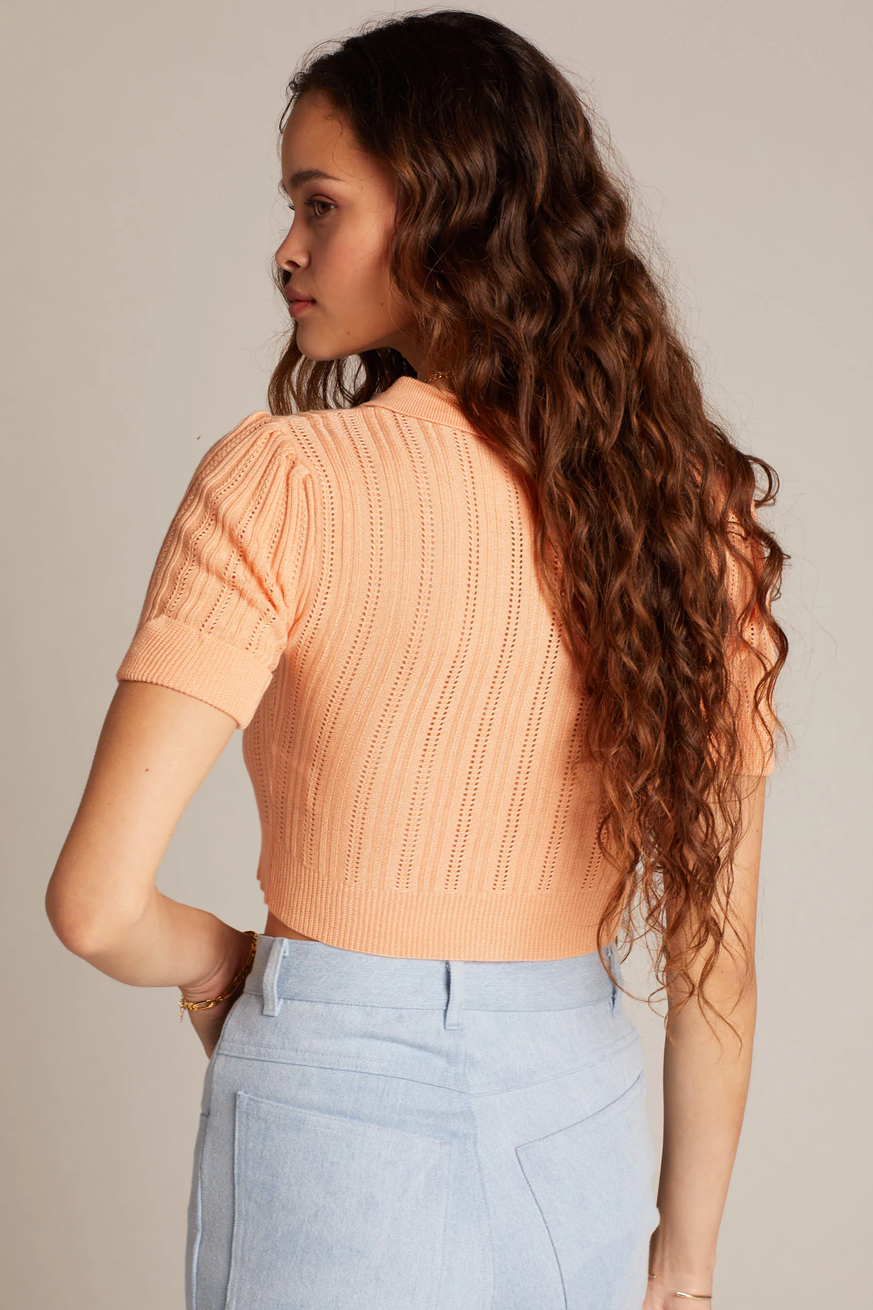 Sherbert Phoebe Polo Sweater