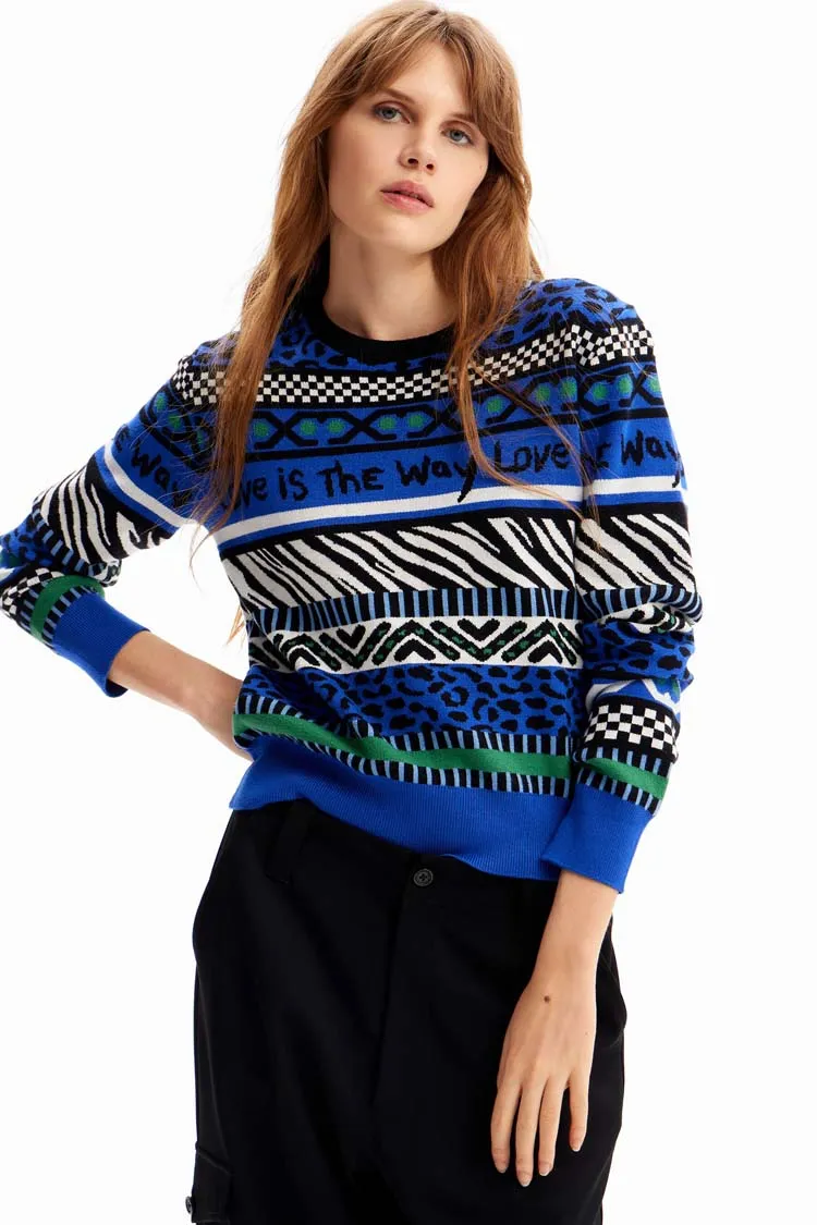 Short Border Jacquard Pullover | FINAL SALE