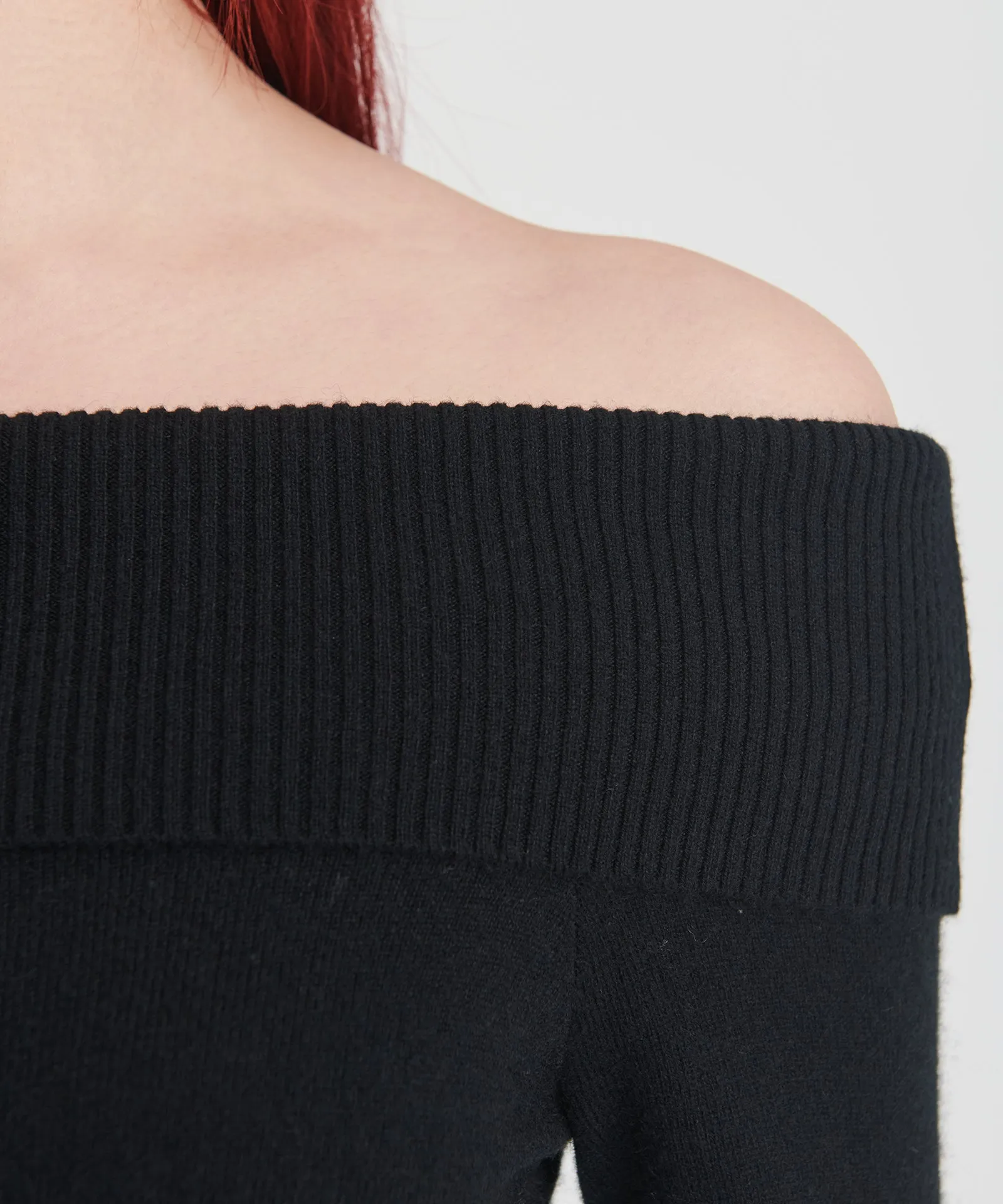 Signature Cashmere Off The Shoulder Dress