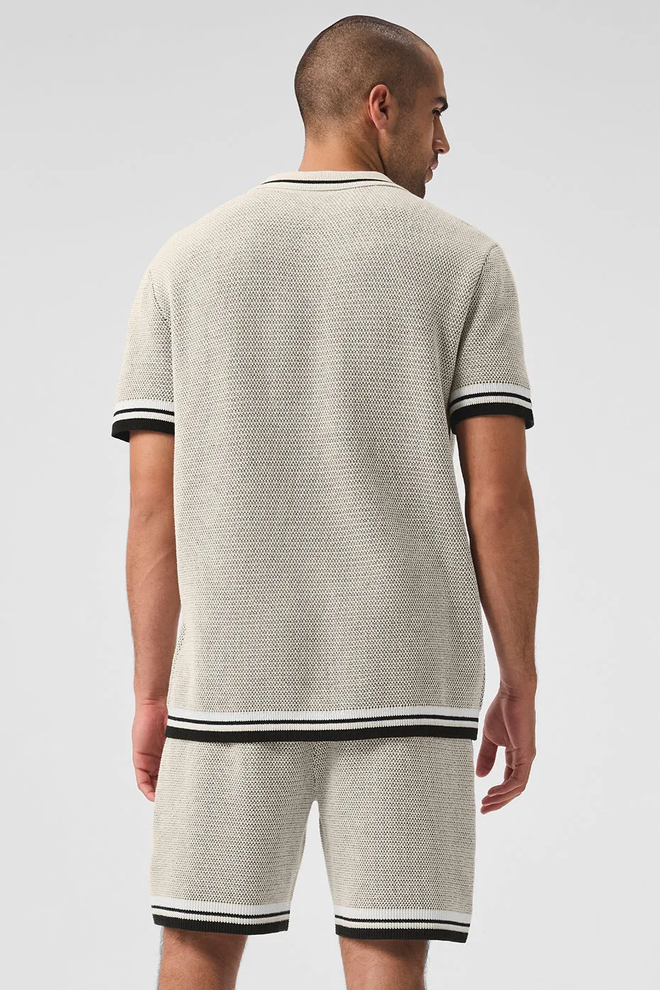 Sports Club Sweater Knit Polo - Bone