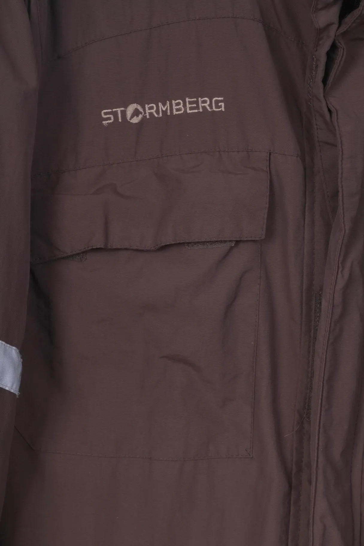 Stormberg Mens XL Parka Hooded Padded Nylon Waterproof Brown Full Zipper