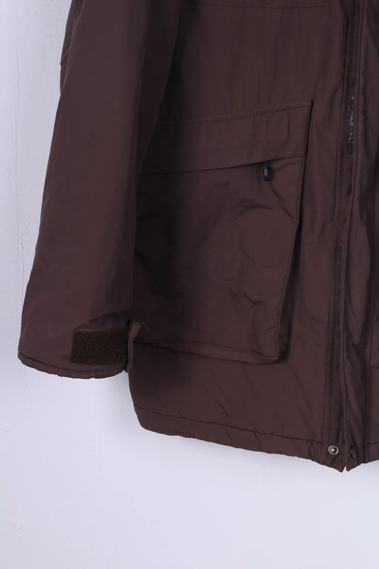 Stormberg Mens XL Parka Hooded Padded Nylon Waterproof Brown Full Zipper