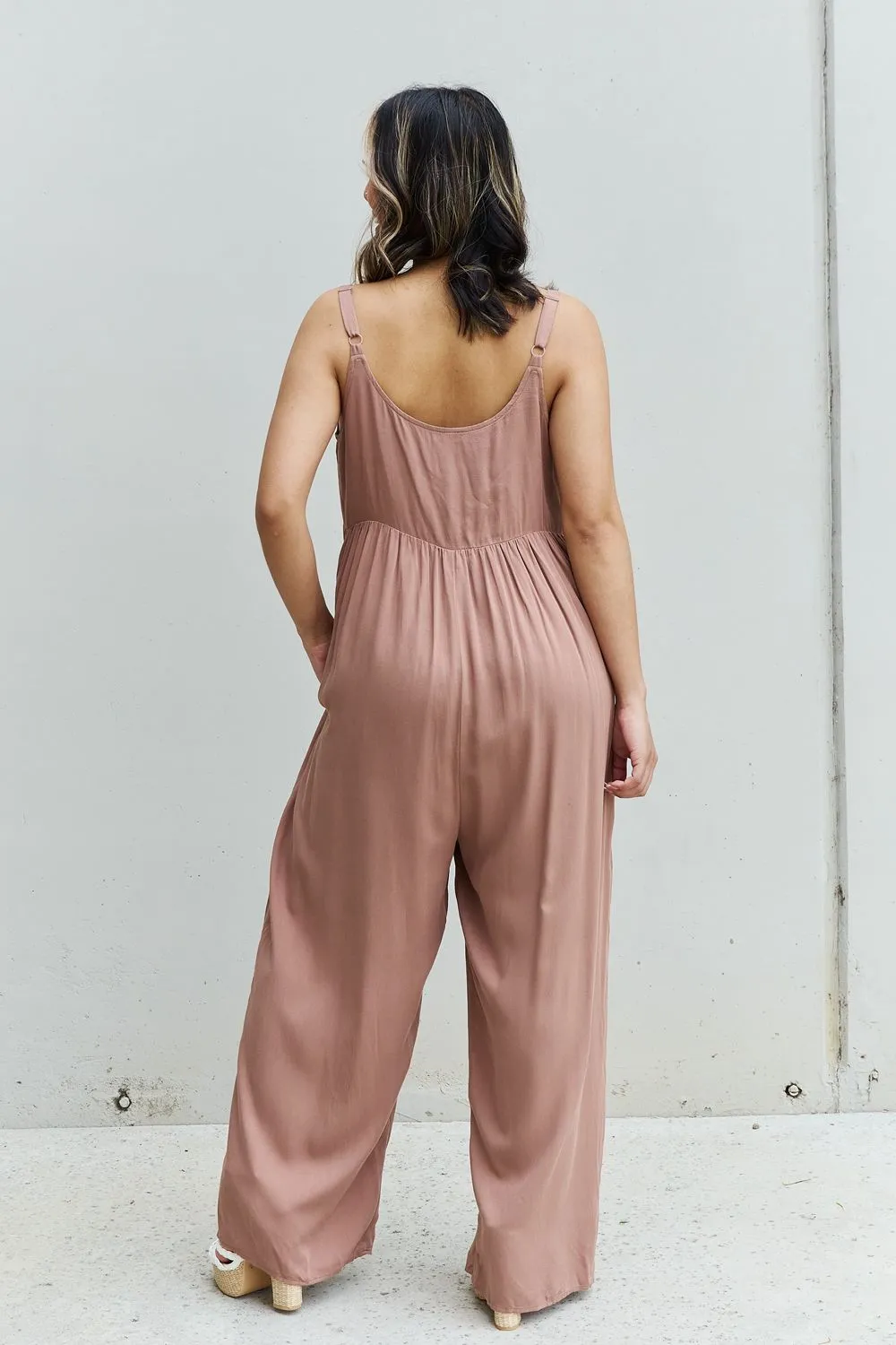 Strawberry Mocha Button Down Jumpsuit