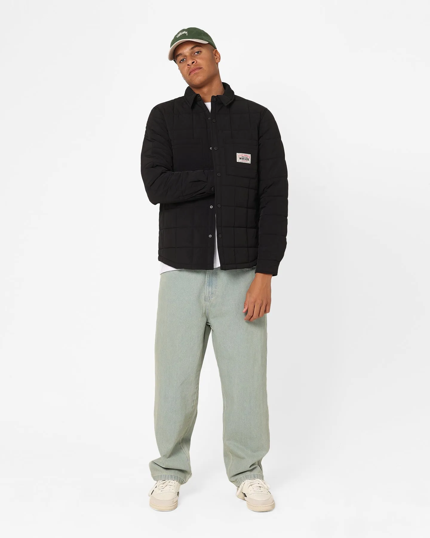 Stussy Quilted Fatigue Shirt Jacket Black