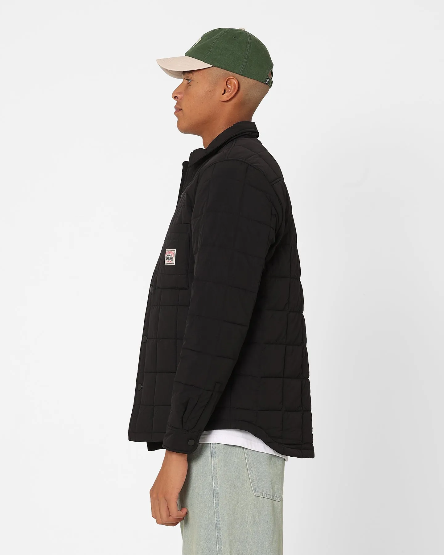 Stussy Quilted Fatigue Shirt Jacket Black