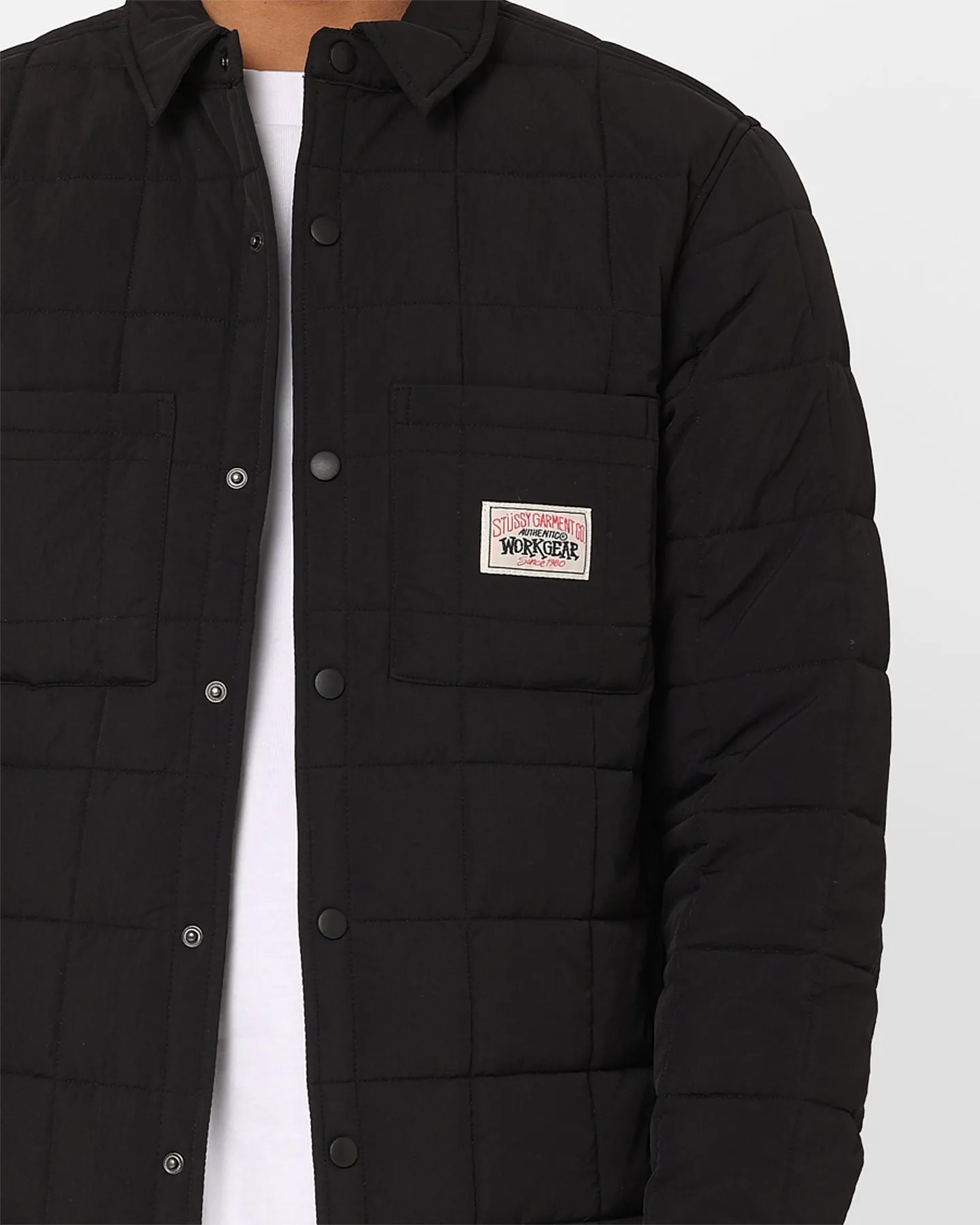 Stussy Quilted Fatigue Shirt Jacket Black