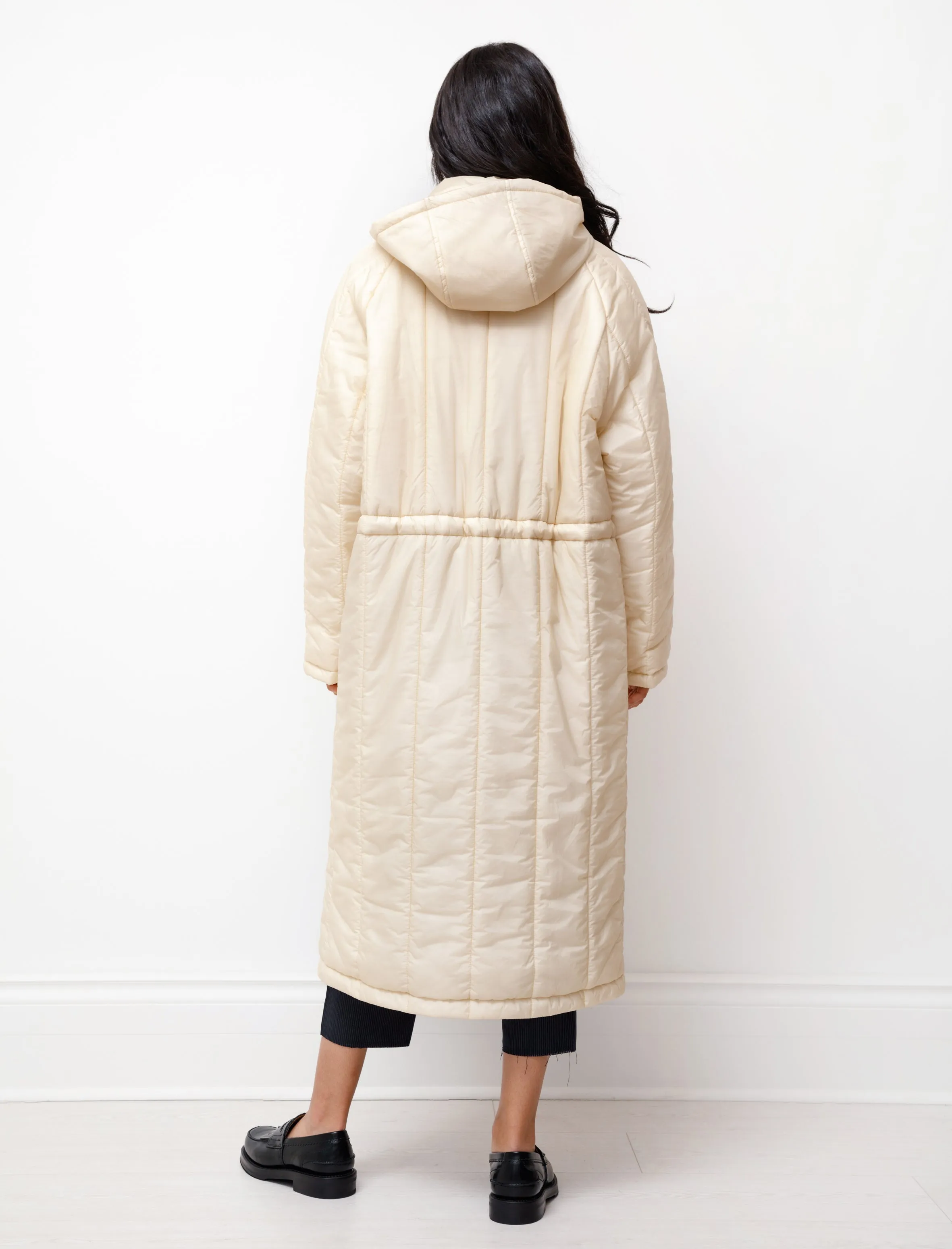 Super Light Airy Nylon Padded Coat Ivory