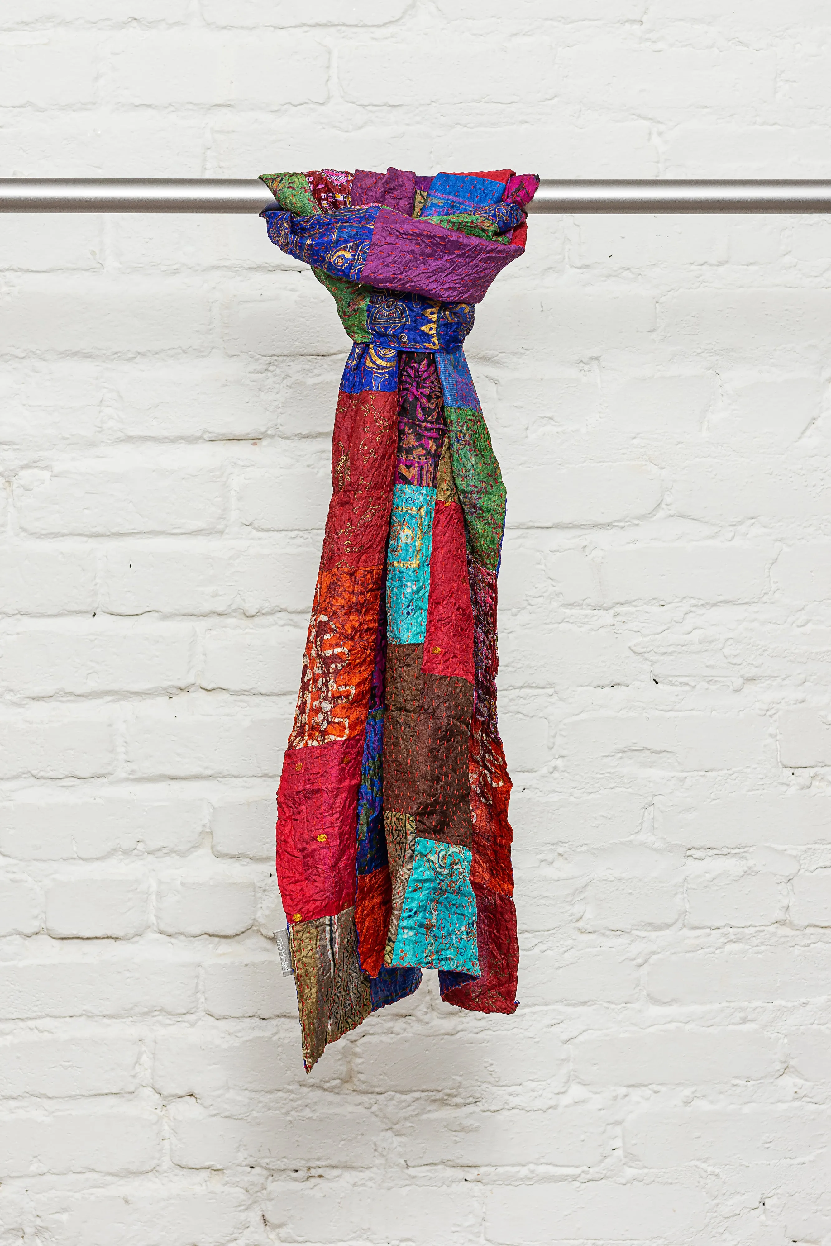 Taj Hotel Home Decor Kantha Silk Scarve-1-Piece-Multicolor