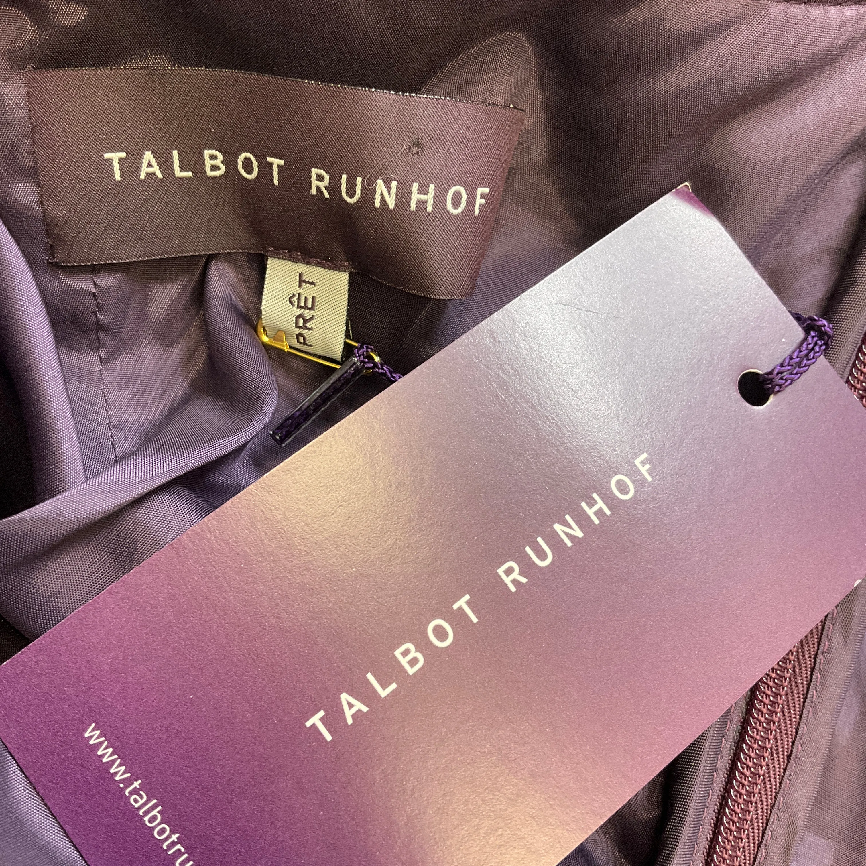 Talbot Runhof Purple Velvet Cocktail Dress