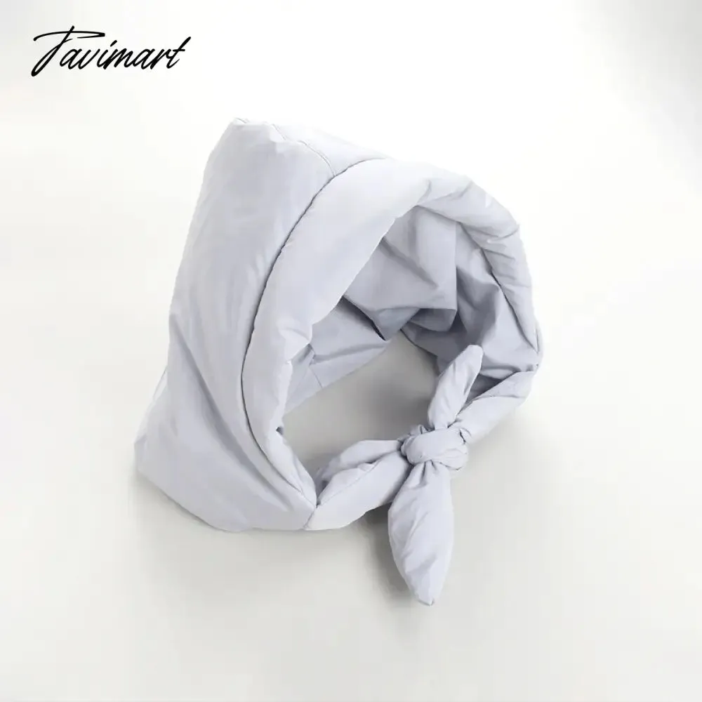 Tavimart Quilted Headscarf Winter Puffer Scarf Warm Triangle Shawl Hood Scarf Puffy Light kerchief Puff Neck Scarf-hood