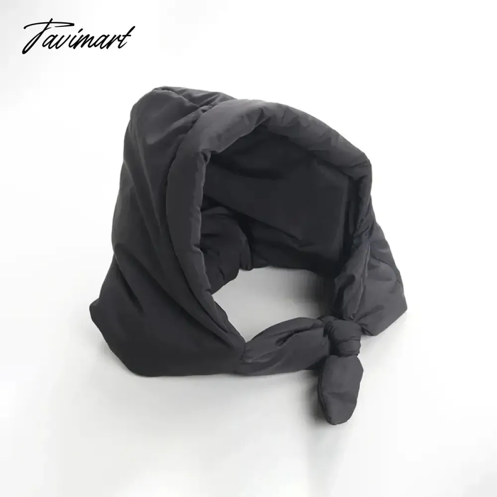 Tavimart Quilted Headscarf Winter Puffer Scarf Warm Triangle Shawl Hood Scarf Puffy Light kerchief Puff Neck Scarf-hood