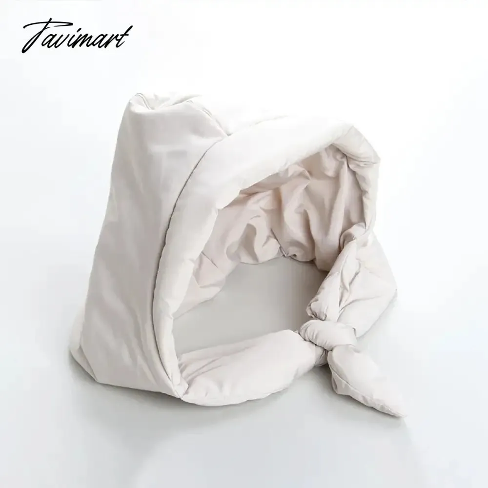 Tavimart Quilted Headscarf Winter Puffer Scarf Warm Triangle Shawl Hood Scarf Puffy Light kerchief Puff Neck Scarf-hood