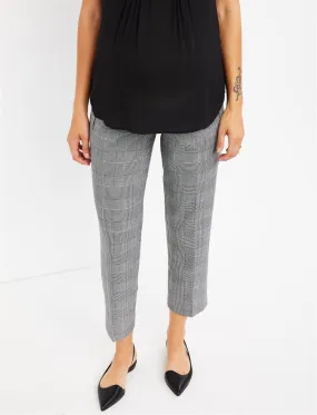 The Curie Secret Fit Belly Twill Slim Ankle Maternity Pant in Plaid