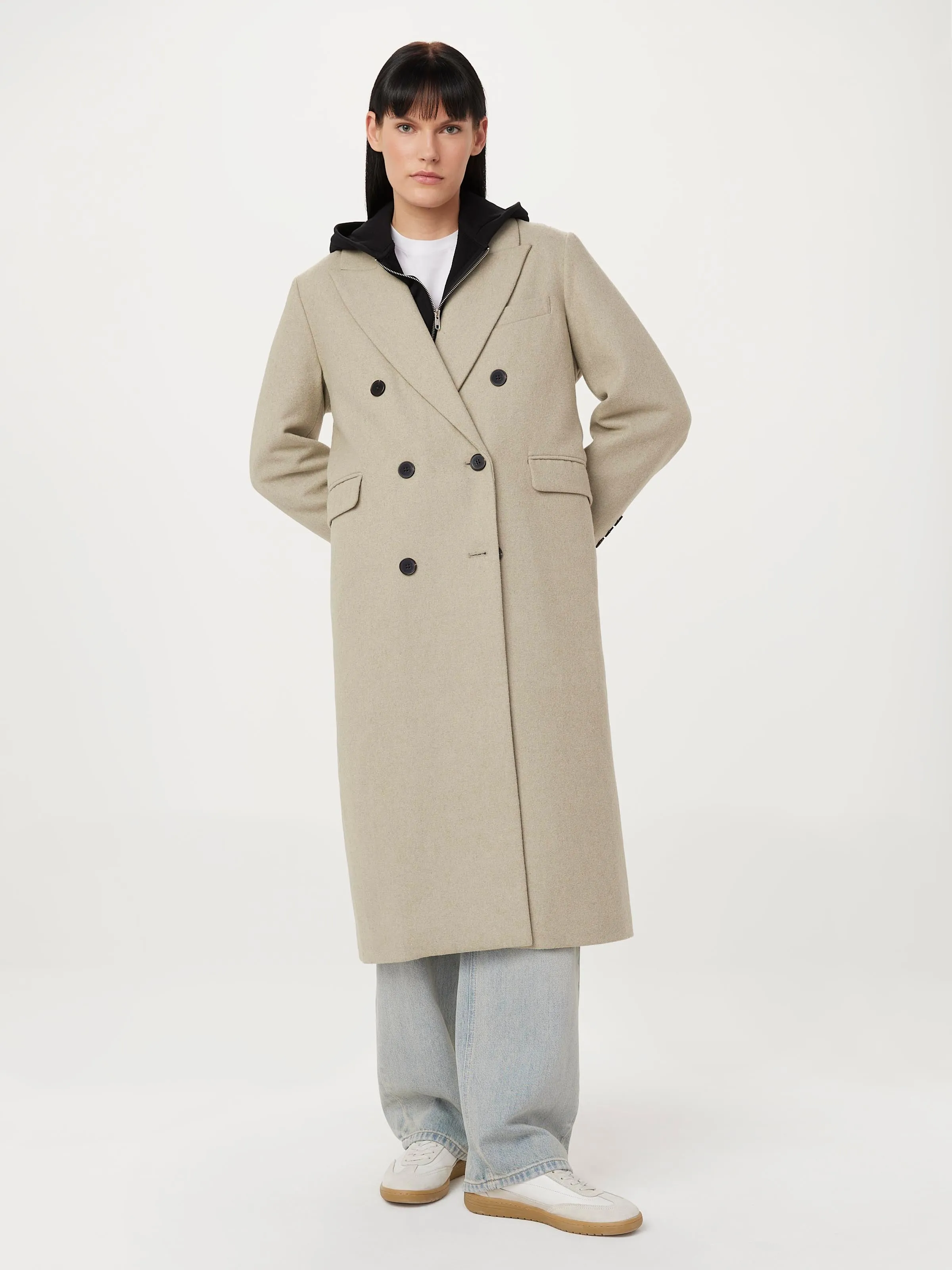 The Frances Recycled Wool Topcoat in Light Greige