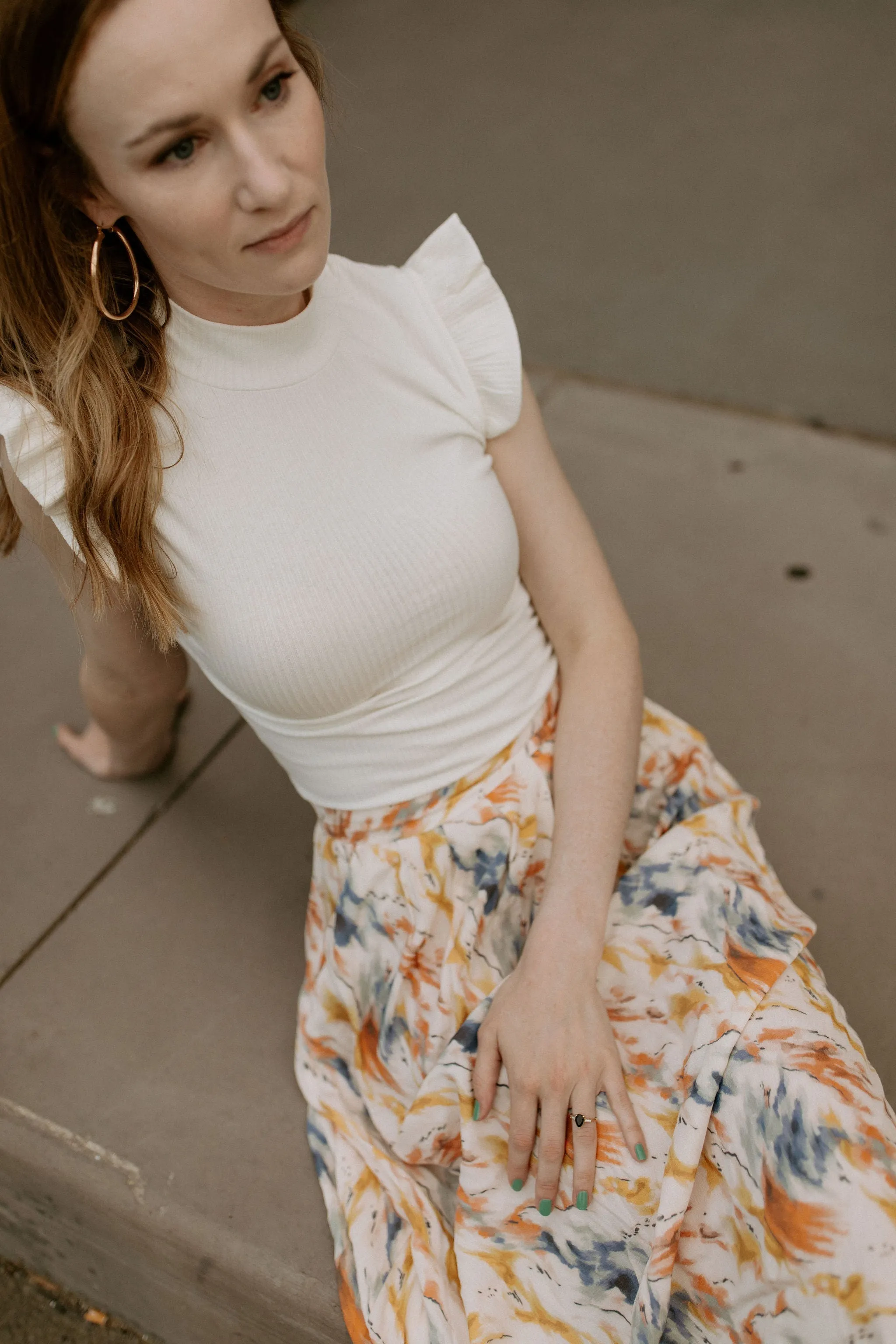 The Kasia Watercolour Maxi Skirt - PLUS