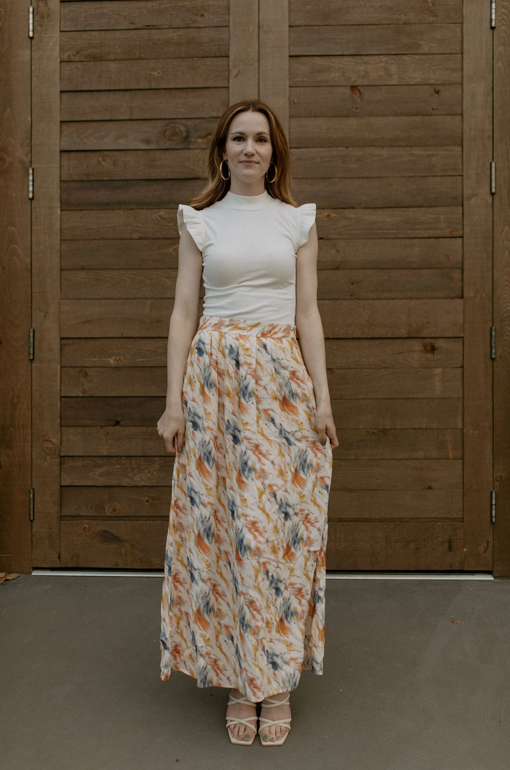 The Kasia Watercolour Maxi Skirt - PLUS