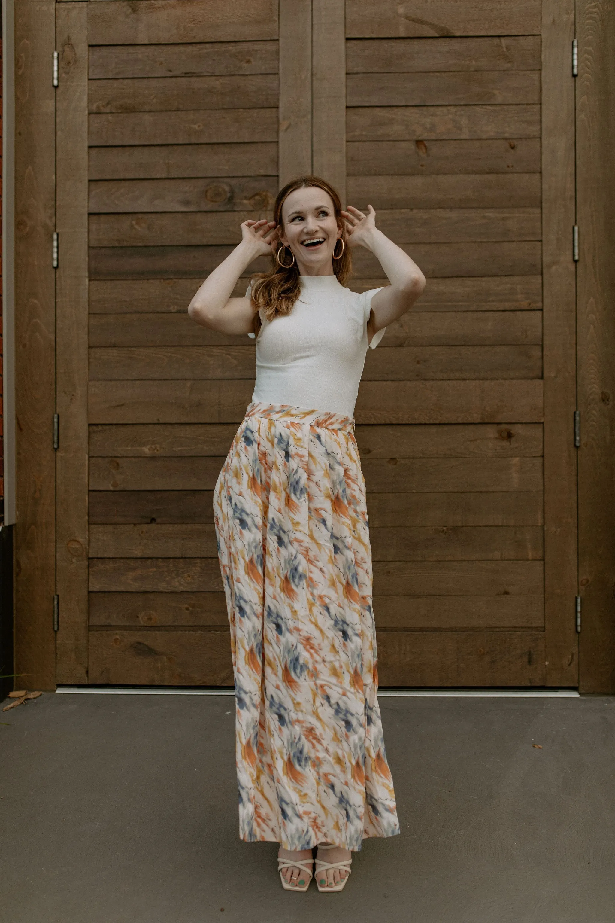 The Kasia Watercolour Maxi Skirt - PLUS