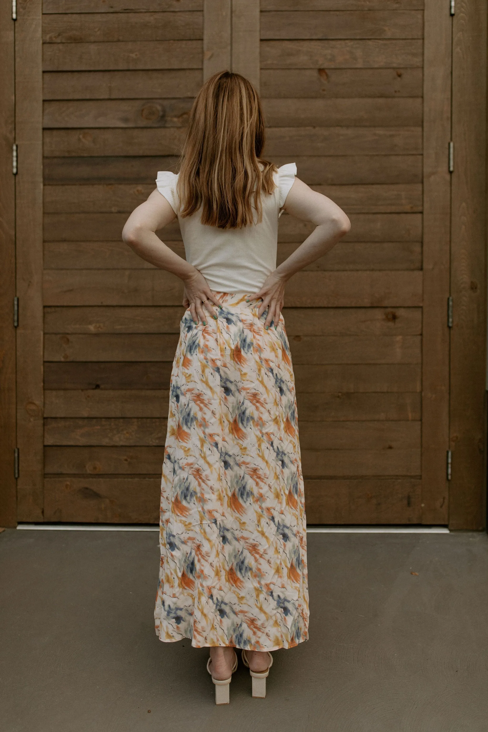 The Kasia Watercolour Maxi Skirt - PLUS