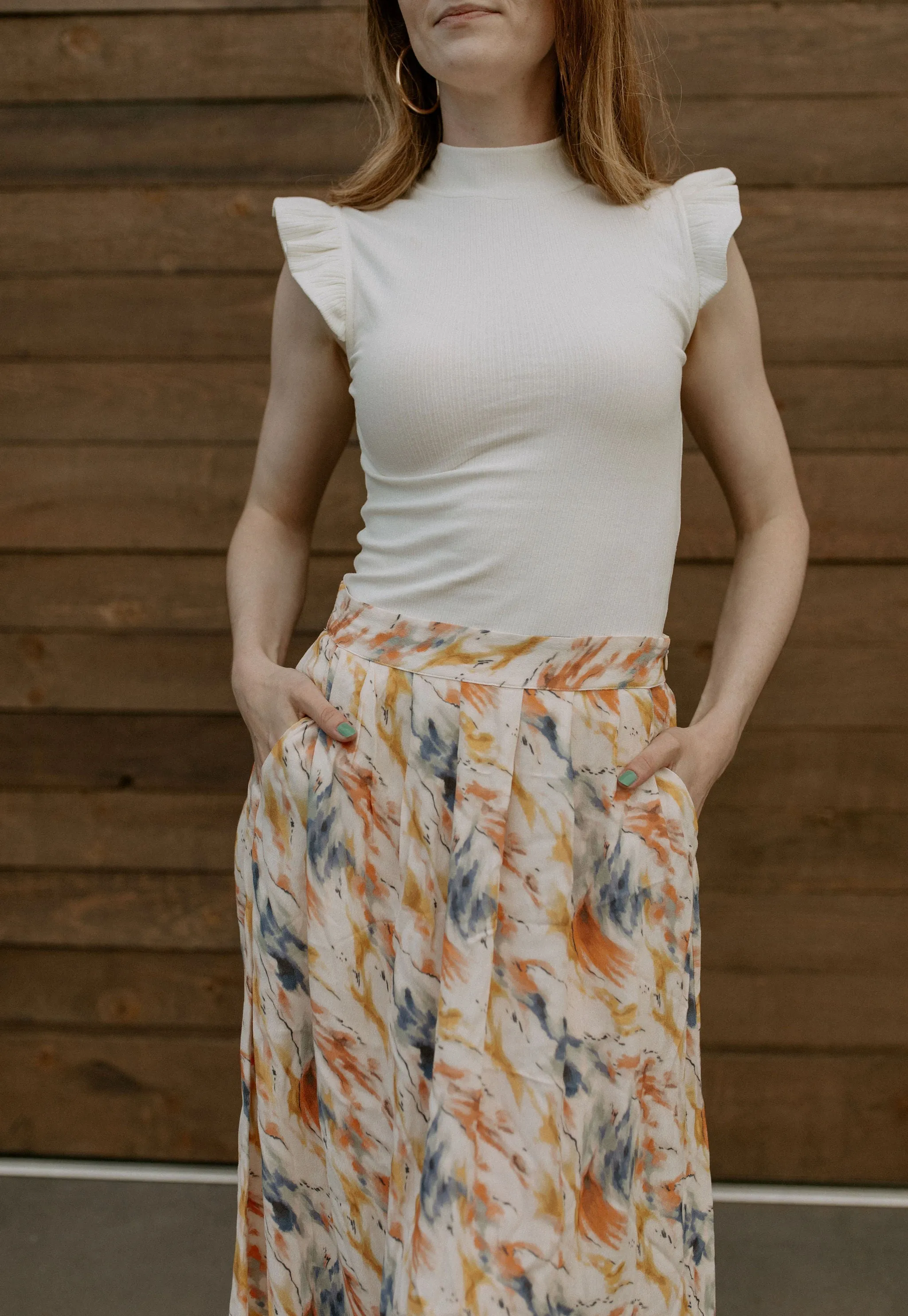 The Kasia Watercolour Maxi Skirt - PLUS