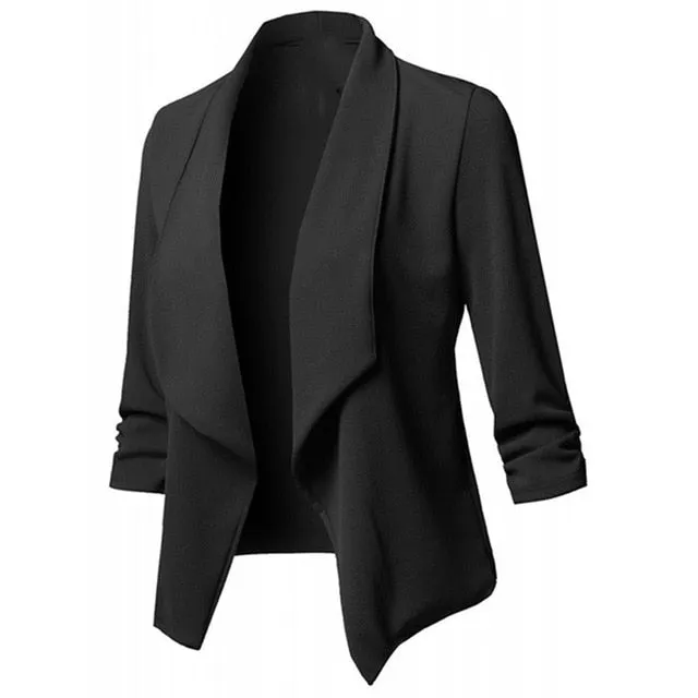 Trendy Solid Color Long Sleeve Blazer Jackets