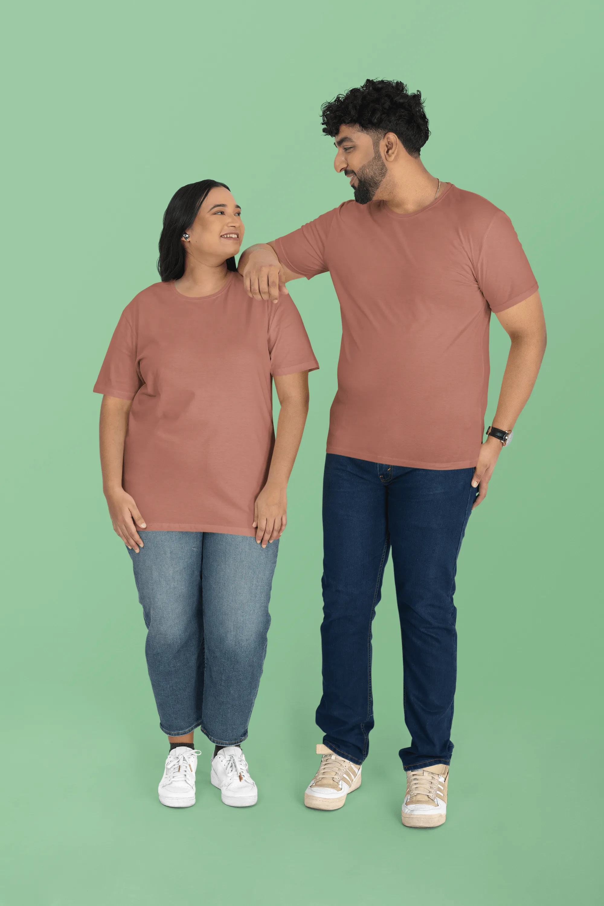 Unisex Plus Size T-Shirt - Ultra-Soft Cotton, Bio-Washed (Peach)