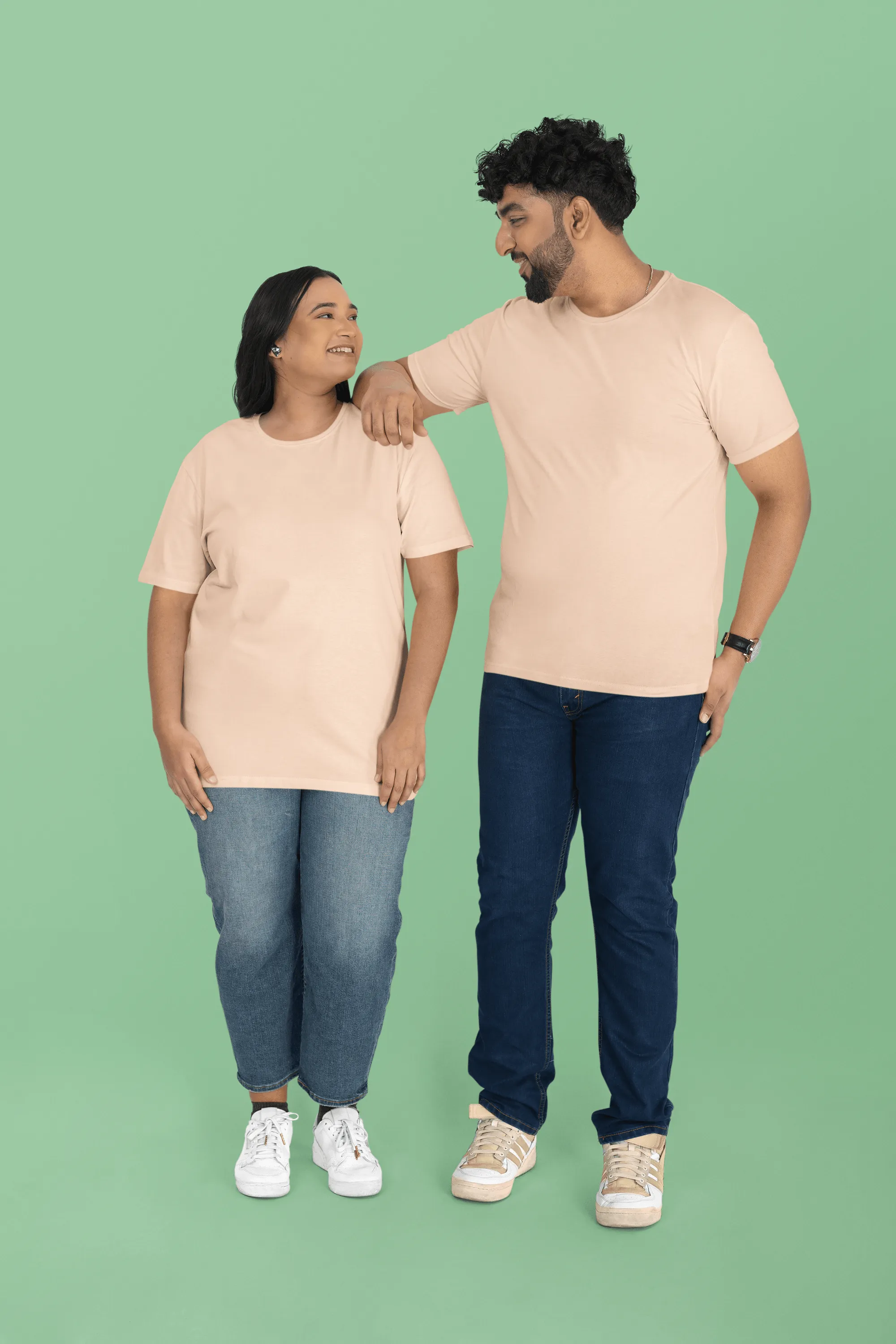 Unisex Plus Size T-Shirt - Ultra-Soft Cotton, Bio-Washed (Peach)