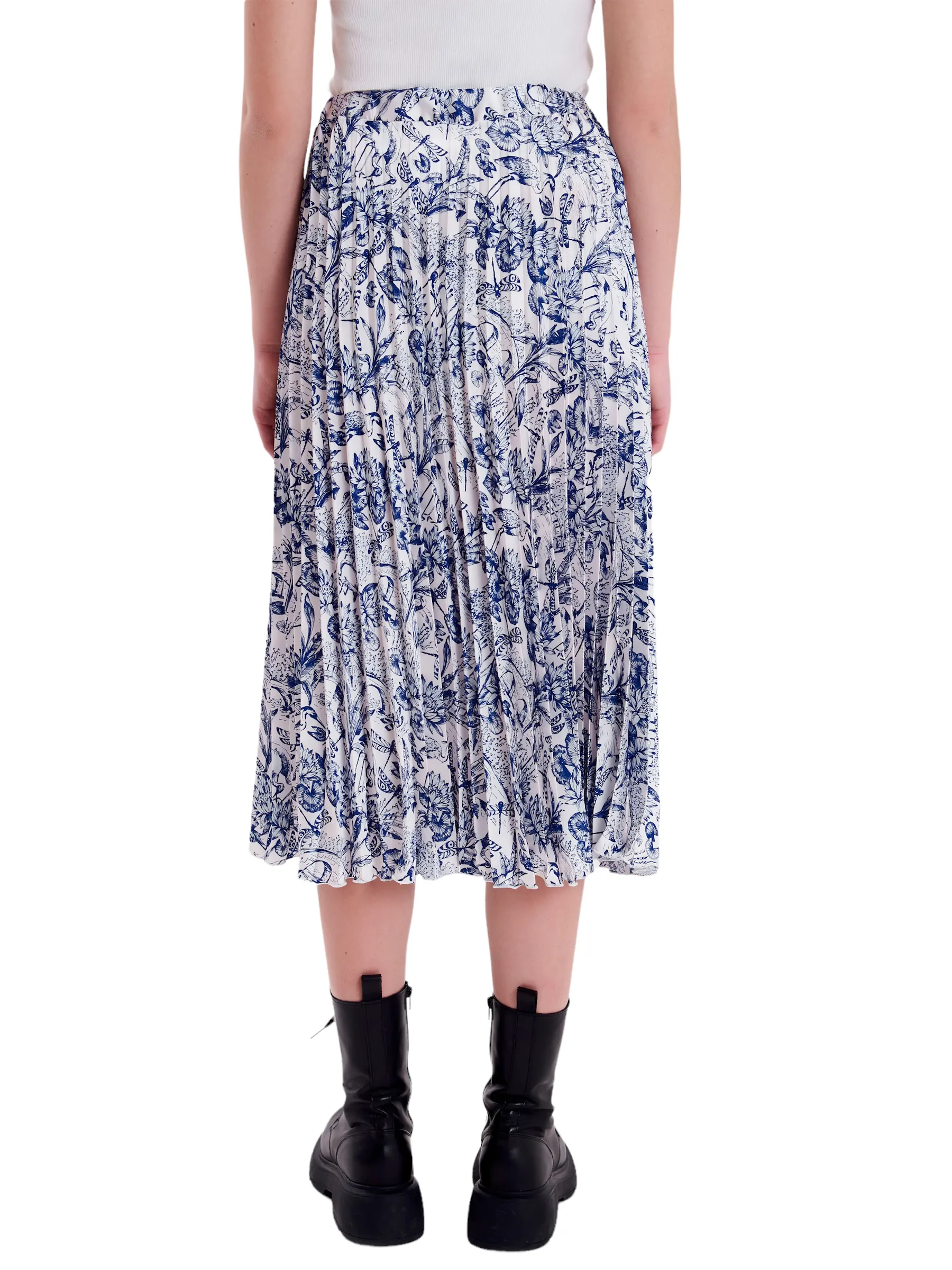 Vicolo light blue floral print midi skirt