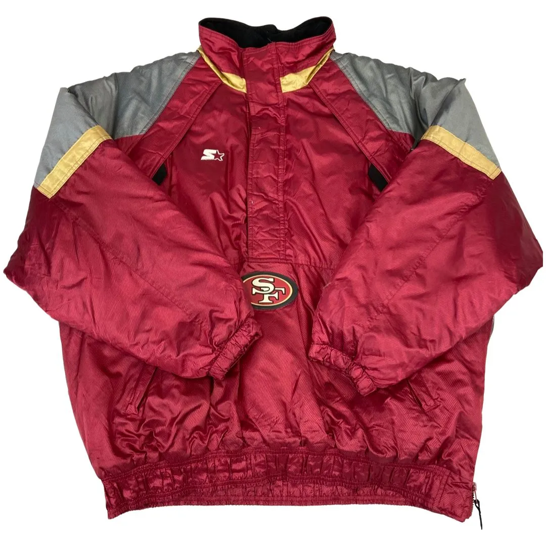 Vintage 90s Red with Gold Details Starter Jacket San Francisco 49ers NFL 2XL