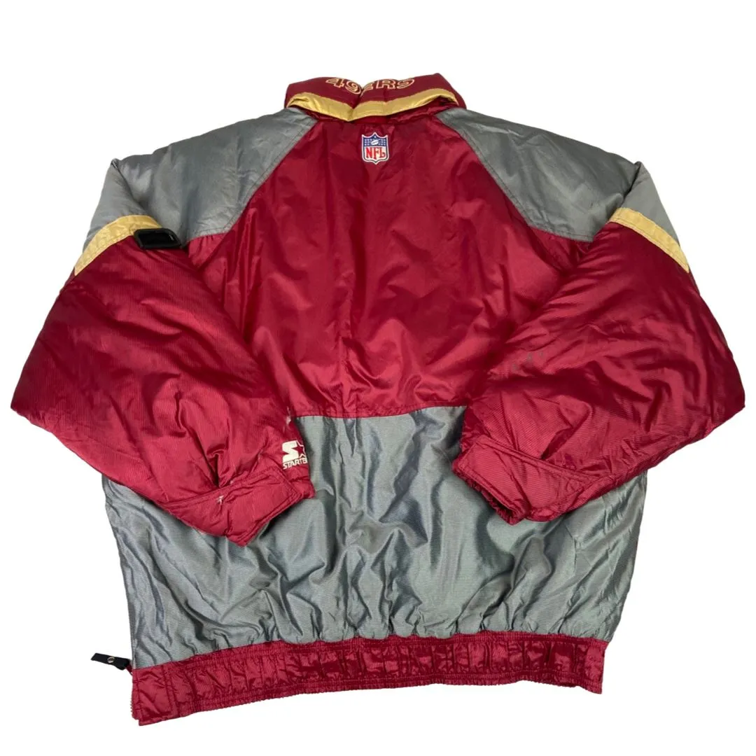 Vintage 90s Red with Gold Details Starter Jacket San Francisco 49ers NFL 2XL