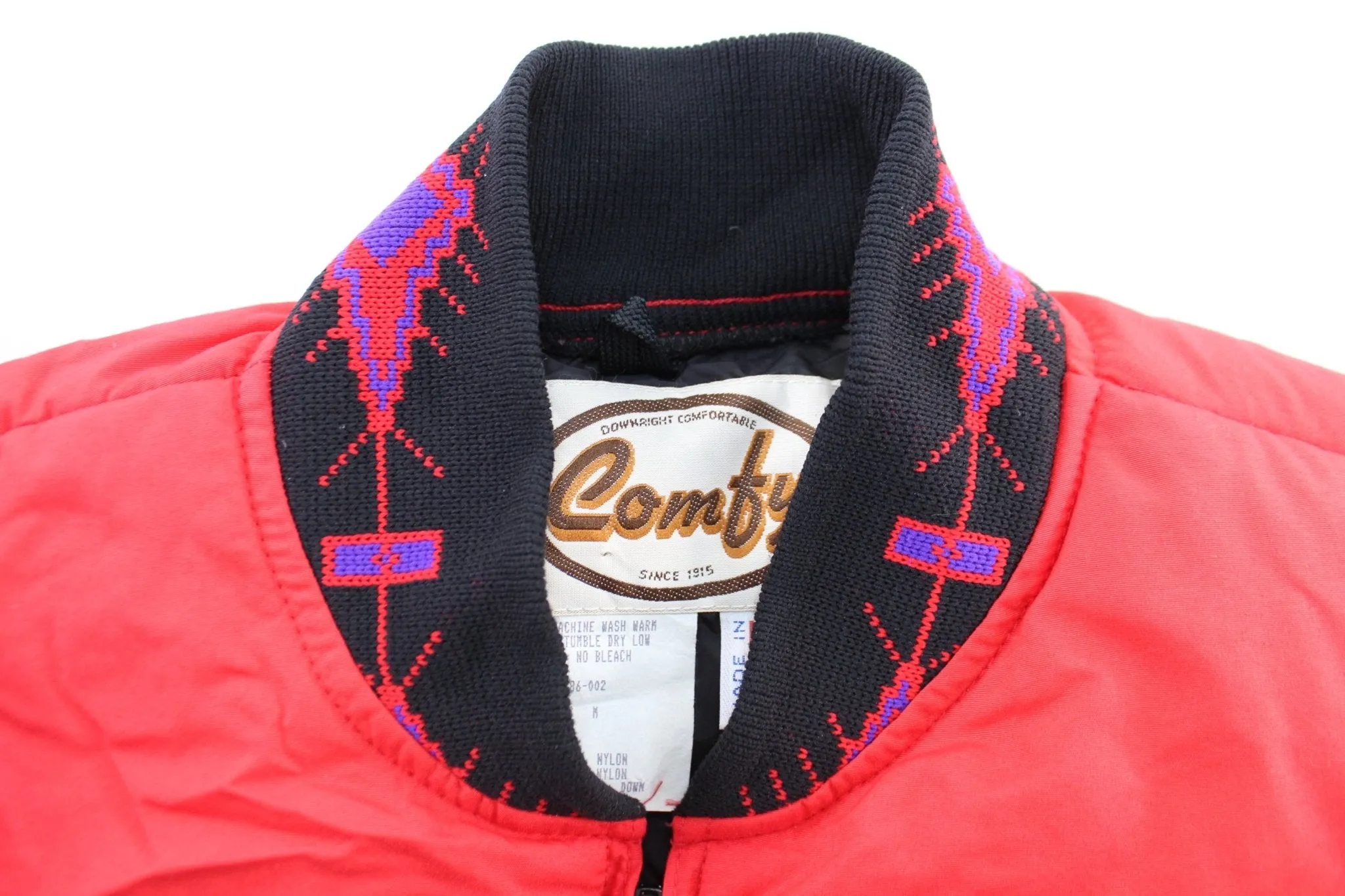 Vintage Comfy Red Quilted Insulated Zip Up Jacket