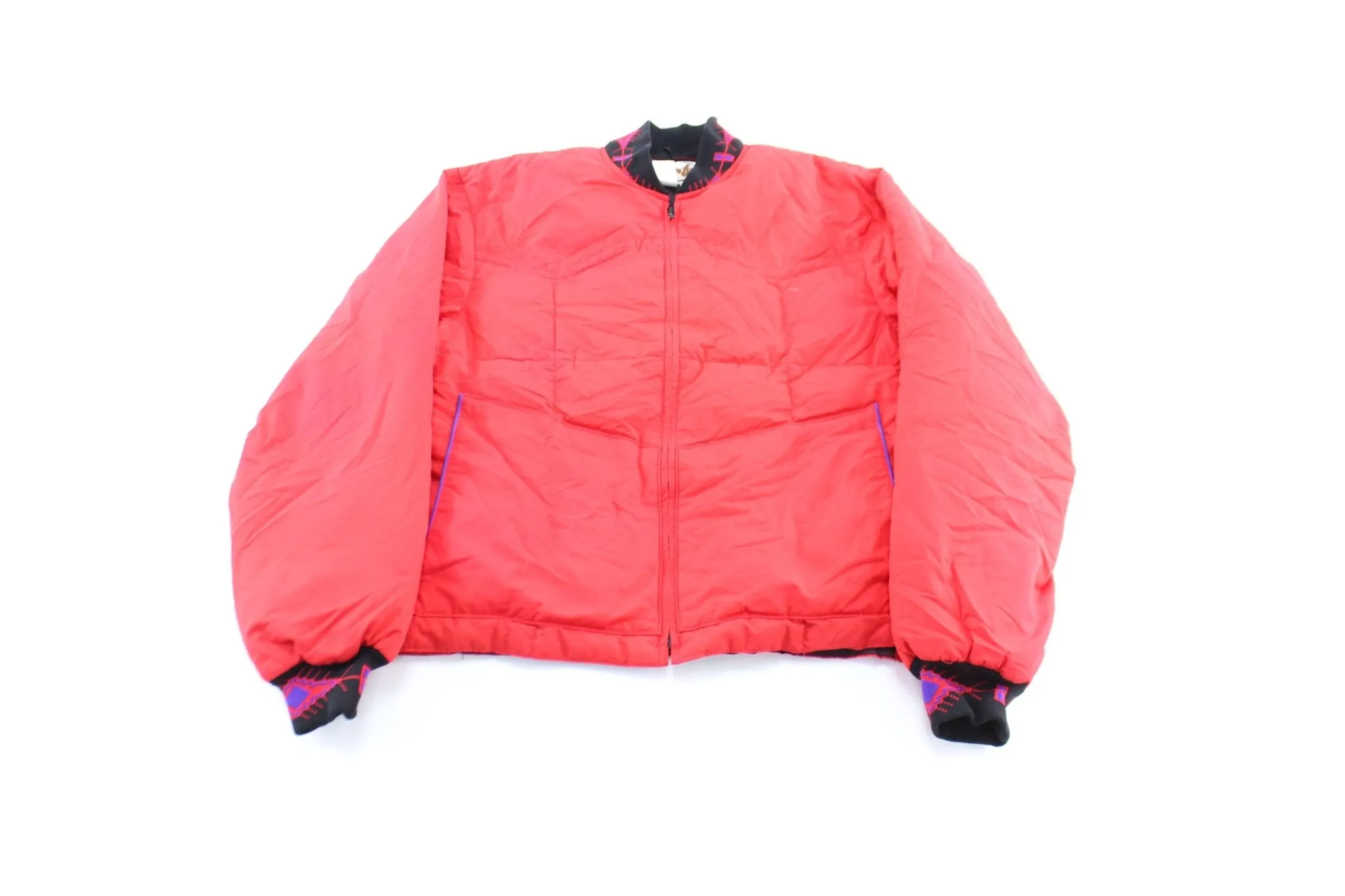 Vintage Comfy Red Quilted Insulated Zip Up Jacket