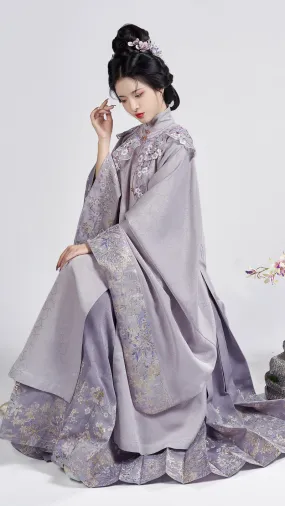 Violet Vintage Ancient Chinese Style Embroidery Hanfu Mamianqun Skirt Suit