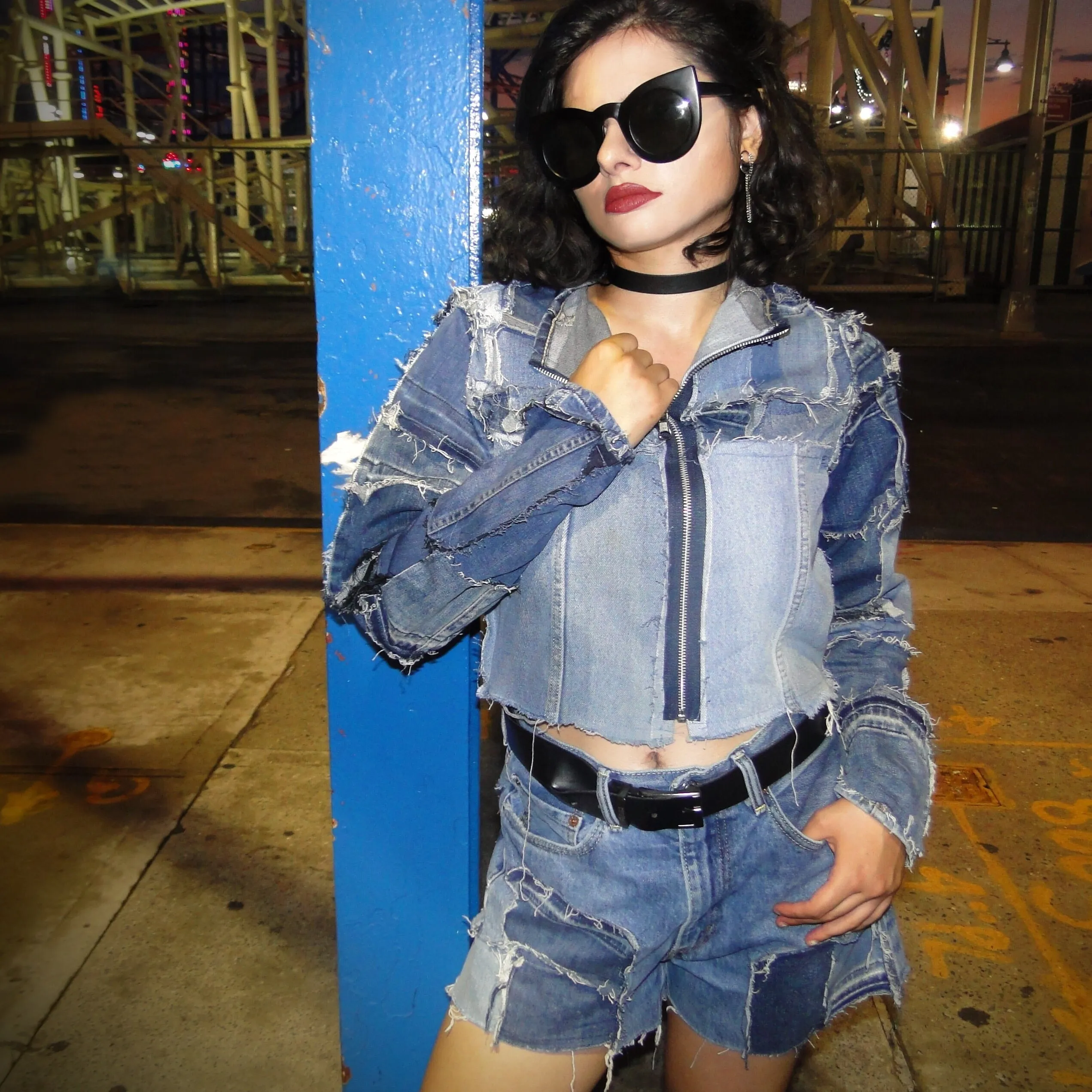 When I Come Undone - Sustainable denim cropped jacket